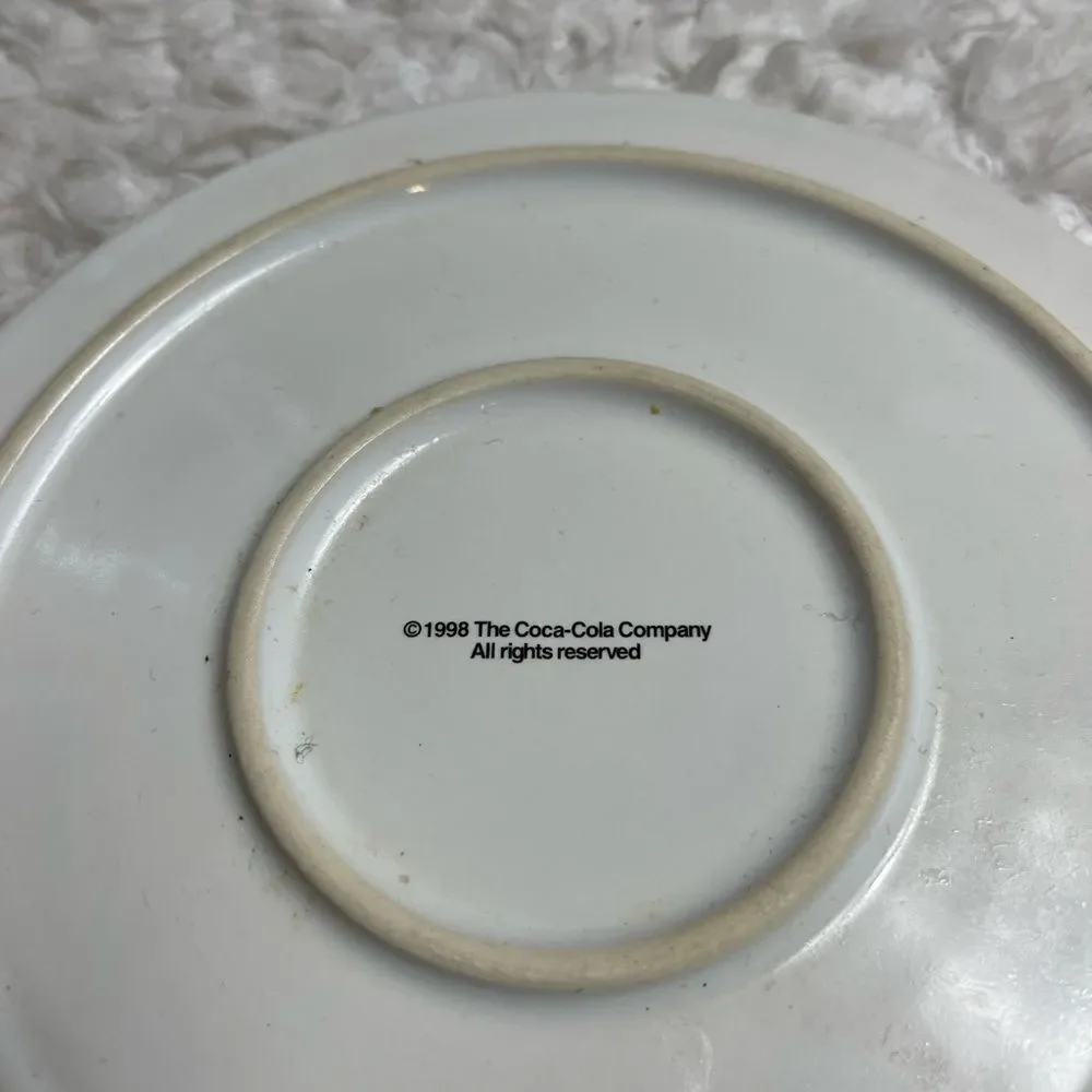 1998 Enesco Coca Cola Santa Cookie Plate & Tumbler Set